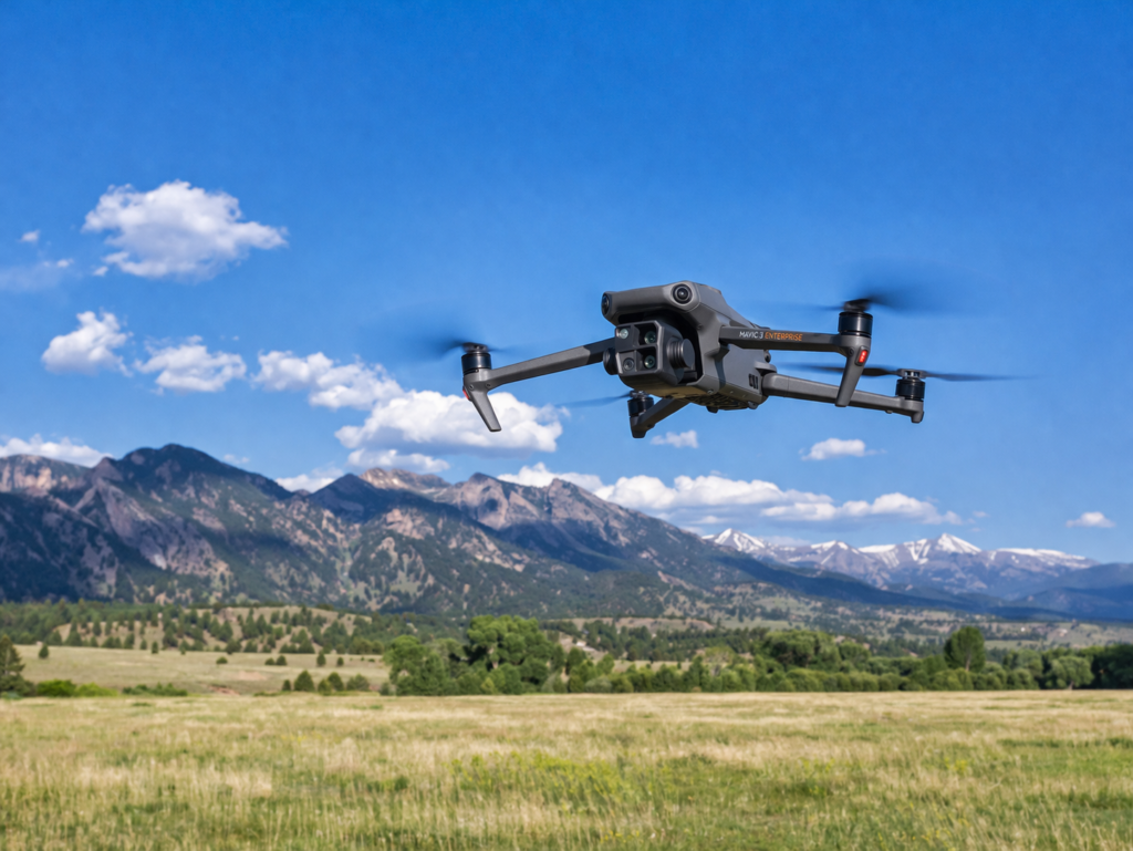 Aerial landscape view of Colorado mountains